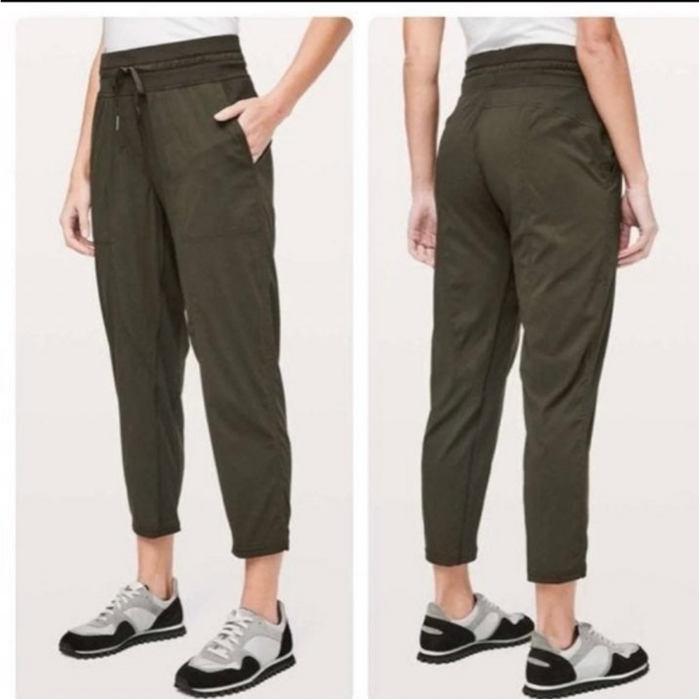 Lululemon Dance Studio Mid-Rise Army Green Cropped Pants